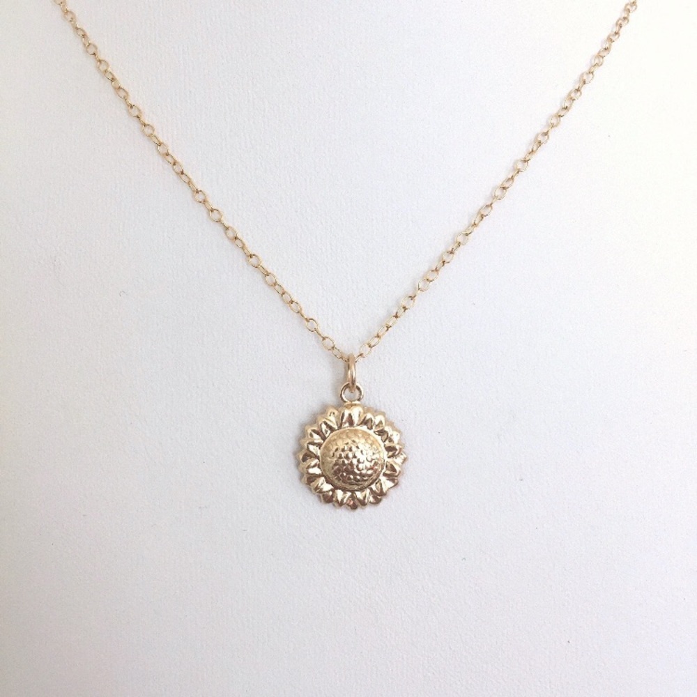 14k Gold Filled Sunflower Necklace